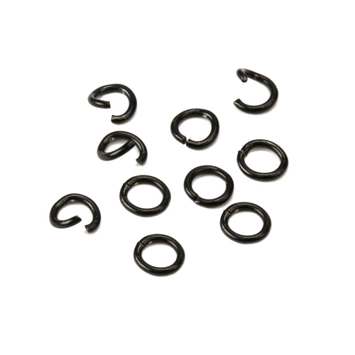 Jump Rings Stainless Steel, Black 4mm I.D. 18 Gauge Jump Rings, Pack of 10