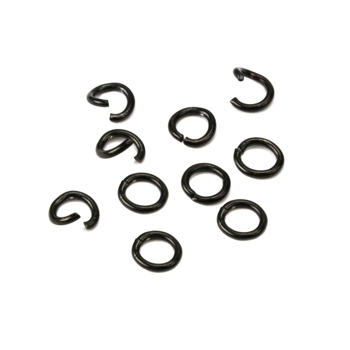 Stainless Steel, Black 4mm I.D. 18 Gauge Jump Rings, Pack of 10