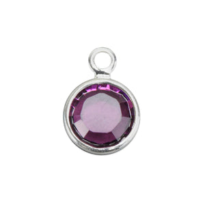 Charms & Solderable Accents Swarovski Crystal Channel Charm (Amethyst - FEBRUARY), 6mm Stone, Pack of 8