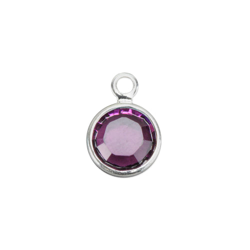 Charms & Solderable Accents Swarovski Crystal Channel Charm (Amethyst - FEBRUARY), 4mm Stone, Pack of 5