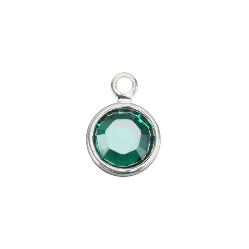 Charms & Solderable Accents Swarovski Crystal Channel Charm (Emerald - MAY), 4mm Stone, Pack of 5