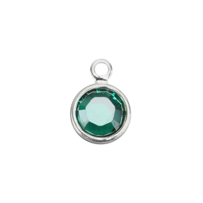 Swarovski Crystal Channel Charm (Emerald - MAY), 4mm Stone, Pack of 5
