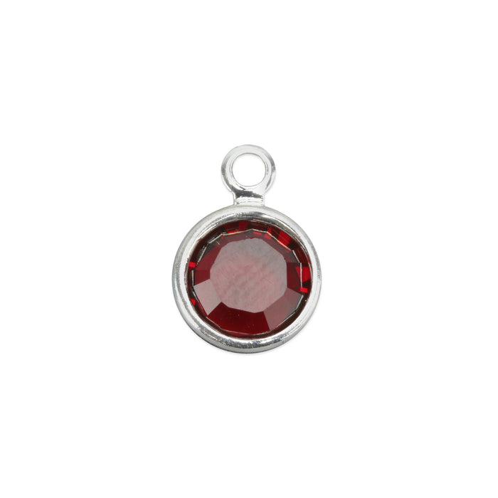 Swarovski Crystal Channel Charm (Siam - JANUARY or JULY), 4mm Stone, Pack of 5