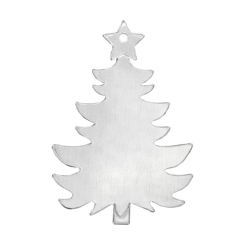 Metal Stamping Blanks Aluminum Holiday Tree Ornament  Blank 73mm (2.88") x 51mm (2")