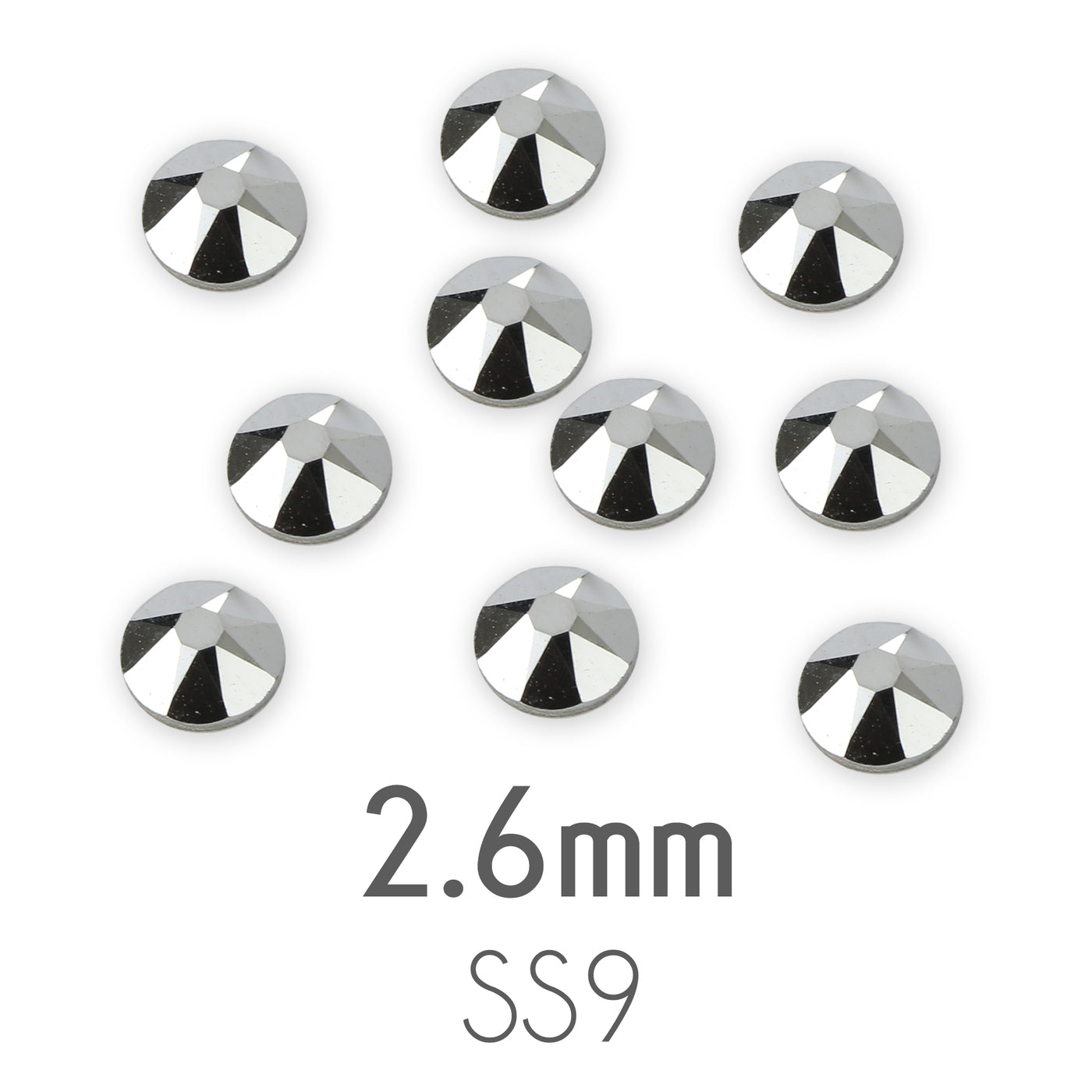 2.6mm Swarovski Flat Back Crystals, Silver / Chrome, Pack of 20 –  Beaducation