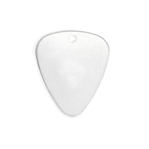 Metal Stamping Blanks Aluminum Guitar Pick with Hole, 30mm (1.2") x 25.2mm (1"), 14 Gauge, Pack of 5