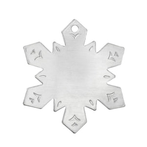 Metal Stamping Blanks Aluminum Snowflake Ornament Blank, 55.5mm (2.19") x 47.5mm (1.87")