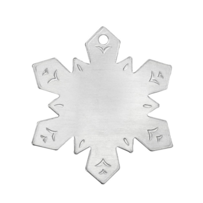 Aluminum Snowflake Ornament Blank, 55.5mm (2.19") x 47.5mm (1.87")