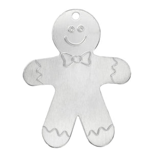Metal Stamping Blanks Aluminum Gingerbread Man Ornament  Blank, 63.5mm (2.5") x 51mm (2"), 14 Gauge