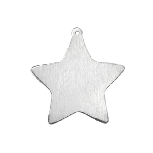 Metal Stamping Blanks Aluminum Star Ornament Blank,  33mm (1.3") x  25.4mm (1"), 14 Gauge, Pack of 2