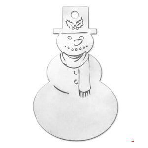 Metal Stamping Blanks Aluminum Snowman Ornament Blank,  76mm (3") x  44.5mm (1.75"), 14 Gauge