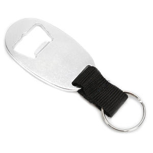Metal Stamping Blanks Aluminum Bottle Opener Keychain with Strap, 60mm (2.35") x 34mm (1.34")