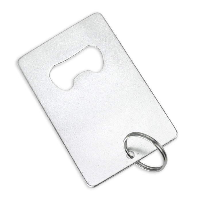 Aluminum Credit Card Size Wallet Bottle Opener Keychain, 85.8mm (3.38") x 53.9mm (2.12")