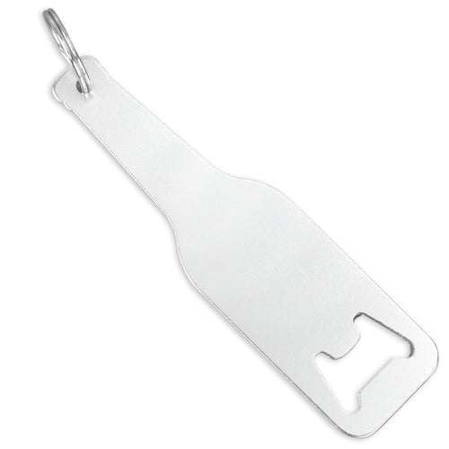 Metal Stamping Blanks Aluminum Bottle Shape Bottle Opener Keychain, 127mm (5") x 35mm (1.38")