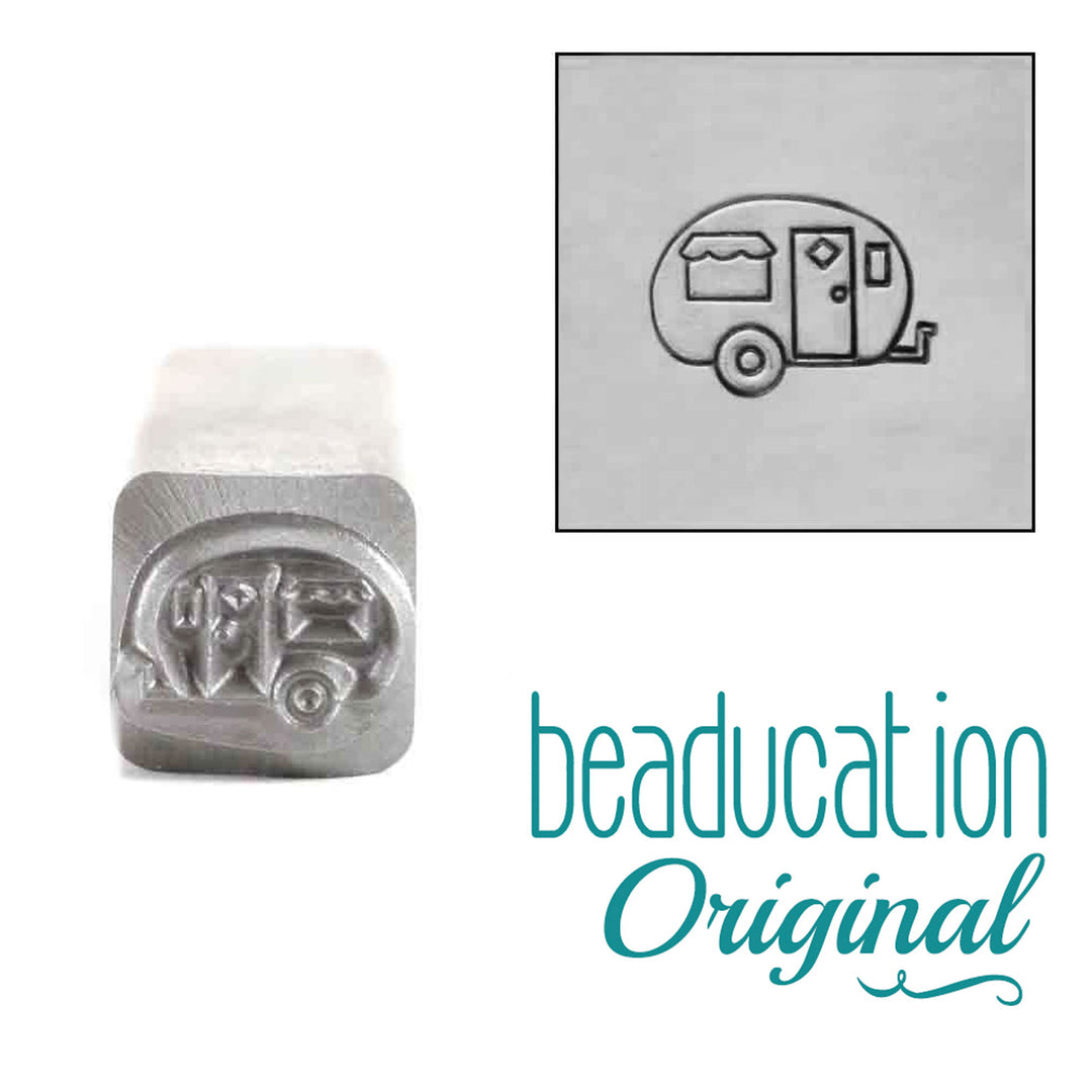 Metal Stamping Tools Camper Pointing Right Metal Design Stamp, 8mm - Beaducation Original