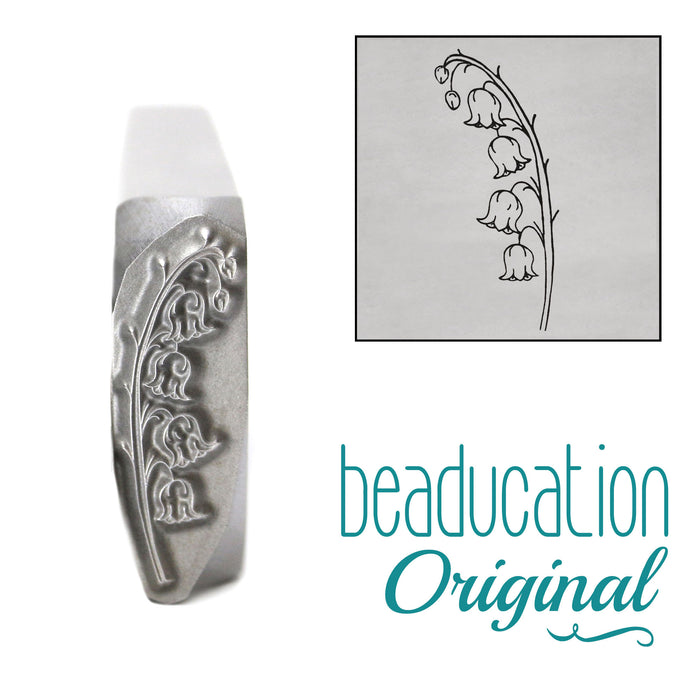 Lily of the Valley Pointing Left Metal Design Stamp, 16mm - Beaducation Original