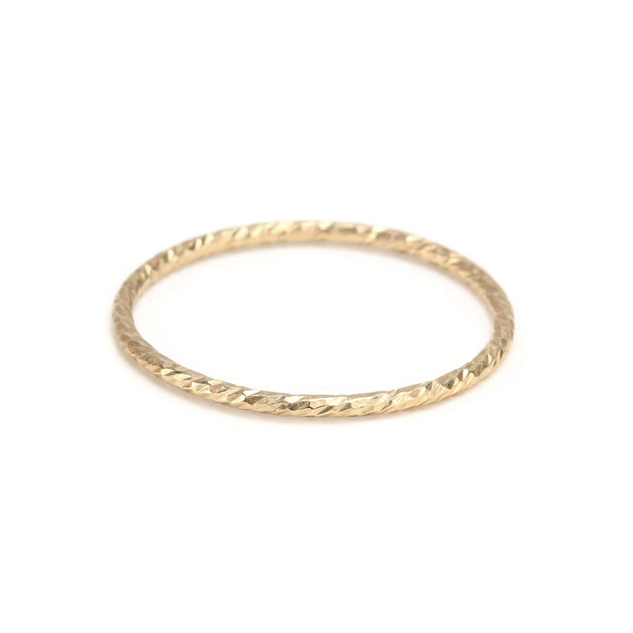 Gold Filled Sparkle Texture Stacking Ring, SIZE 7