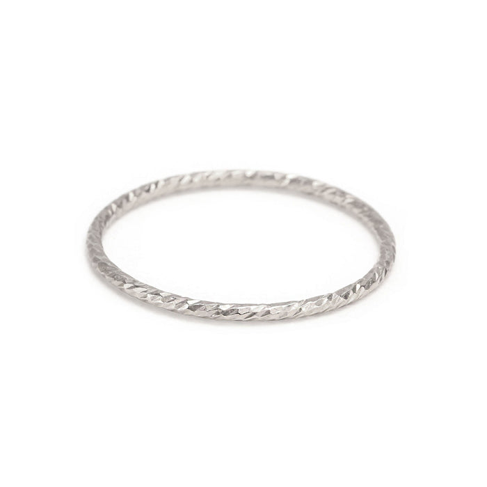 Sterling Silver Sparkle Texture Stacking Ring, SIZE 5