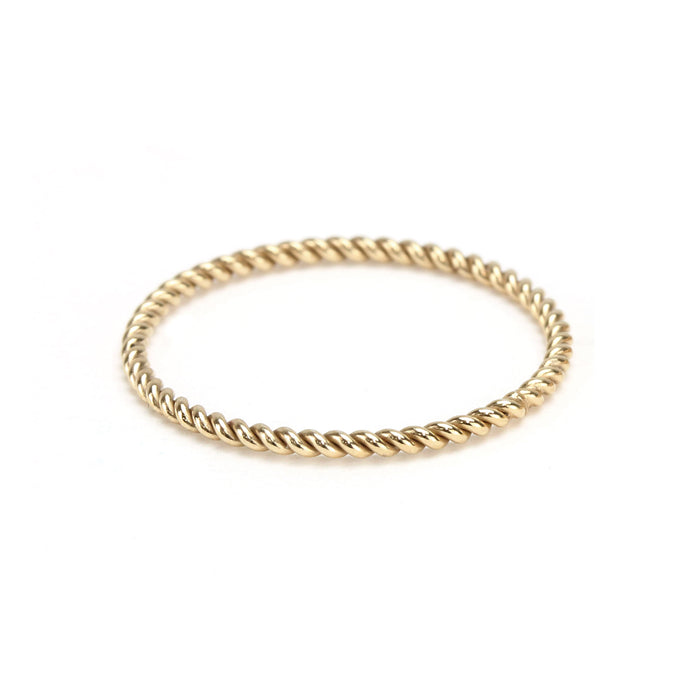 Gold Filled Twisted Stacking Ring, SIZE 7