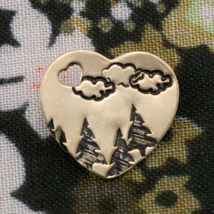 Gold Filled Medium Heart with Heart Shaped Hole, 24 Gauge