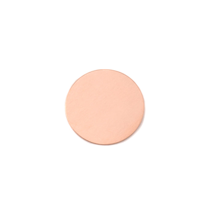 Copper Round, Disc, Circle, 12.7mm (.50"), 18 Gauge, Pack of 5