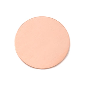 Metal Stamping Blanks Copper Round, Disc, Circle, 25mm (1"), 24g, Pack of 5