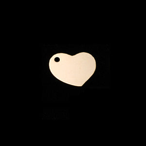 Metal Stamping Blanks Gold Filled Heart Tag with Hole, 10mm (.40") x 9mm (.35"), 22g