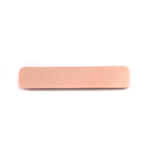 Metal Stamping Blanks Copper Rounded Rectangle, 45mm (1.77") x 10mm (.39"), 24g, Pack of 5