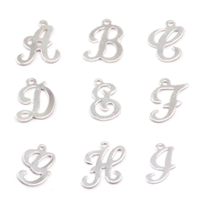 Charms & Solderable Accents Sterling Silver Script Letter Charm D, 24g