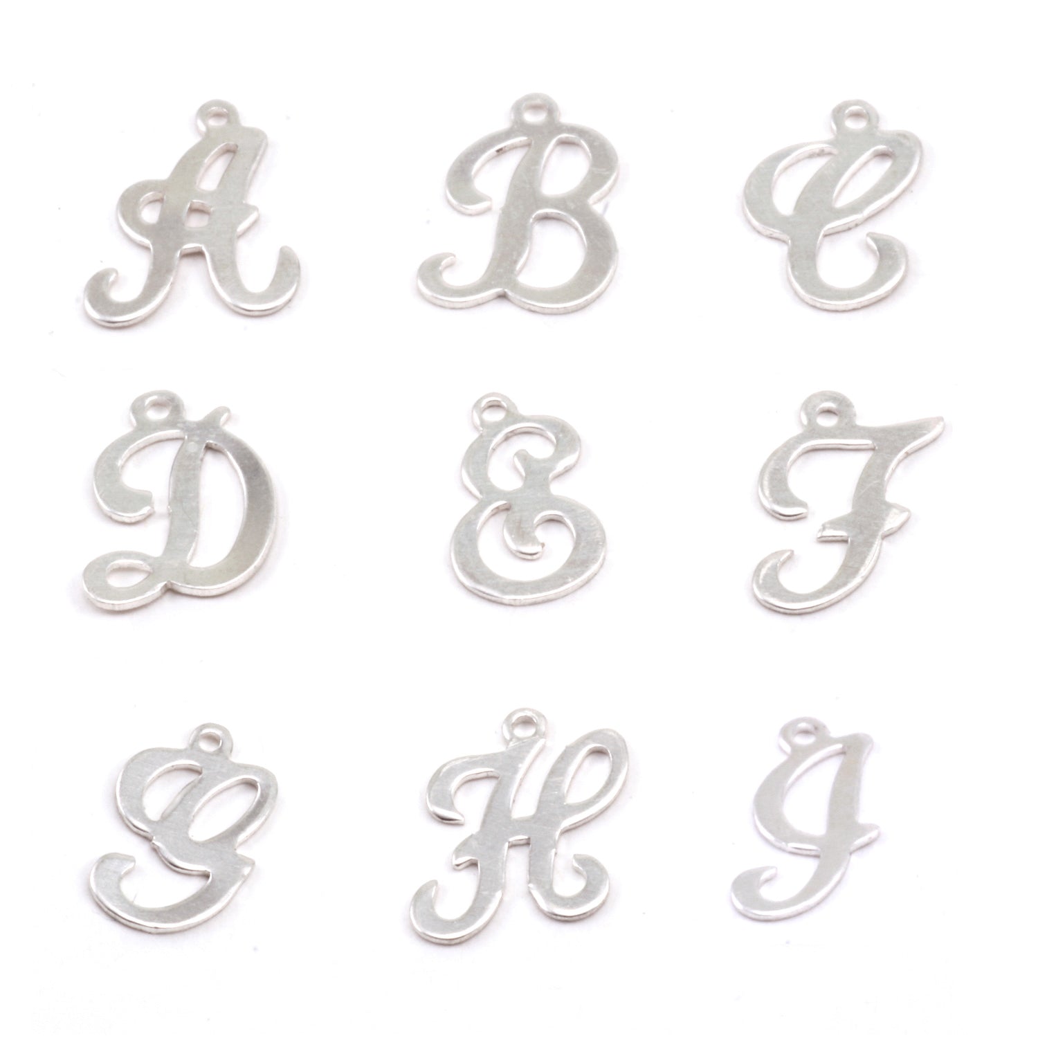 Sterling Silver Initial Charms  Script Alphabet Letter Charm - Clothed  with Truth