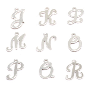 Charms & Solderable Accents Sterling Silver Script Letter Charm O, 24g