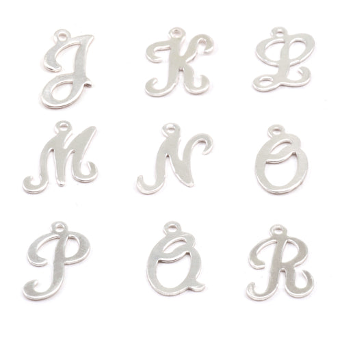 Charms & Solderable Accents Sterling Silver Script Letter Charm M, 24g