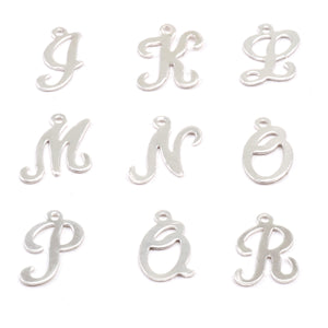 Charms & Solderable Accents Sterling Silver Script Letter Charm L, 24g