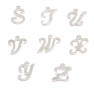 Charms & Solderable Accents Sterling Silver Script Letter Charm V, 24g