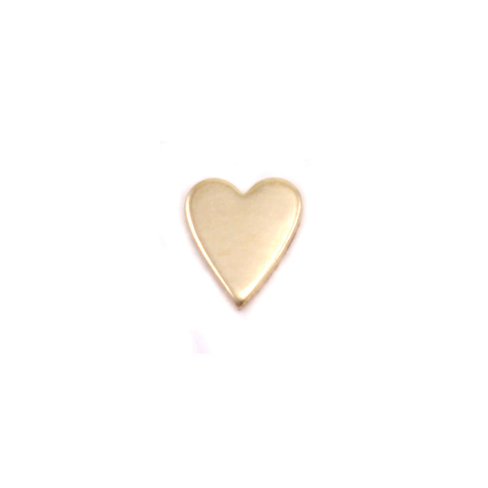 Gold Filled Skinny Heart Solderable Accent, 5.4mm (.21") x 4.5mm (.18"), 24 Gauge - Pack of 5