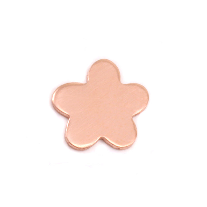 Charms &amp; Solderable Accents Copper Mini Flower with 5 Petals Solderable Accent, 8.7mm (.34"), 24 Gauge - Pack of 5