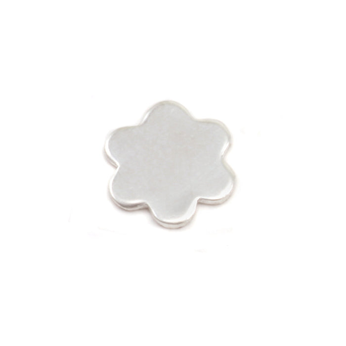 Sterling Silver Mini Flower w/ 6 Petals Solderable Accent , 7mm (.27"), 24 Gauge - Pack of 5