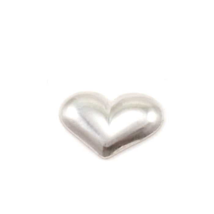 Sterling Silver Puffy Heart Solderable Accent, 9.1mm (.36") x 6.4mm (.25"), 24 Gauge  - Pack of 5