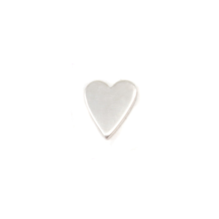 Sterling Silver Skinny Heart Solderable Accent, 5.4mm (.21") x 4.5mm (.18"), 24 Gauge - Pack of 5