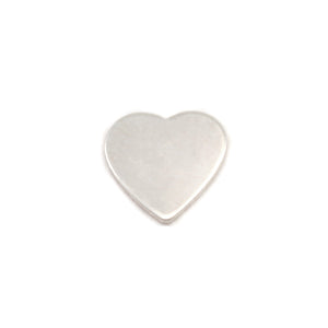 Metal Stamping Blanks Sterling Silver Chubby Heart Solderable Accent, 7mm (.27"), 24g - Pack of 5