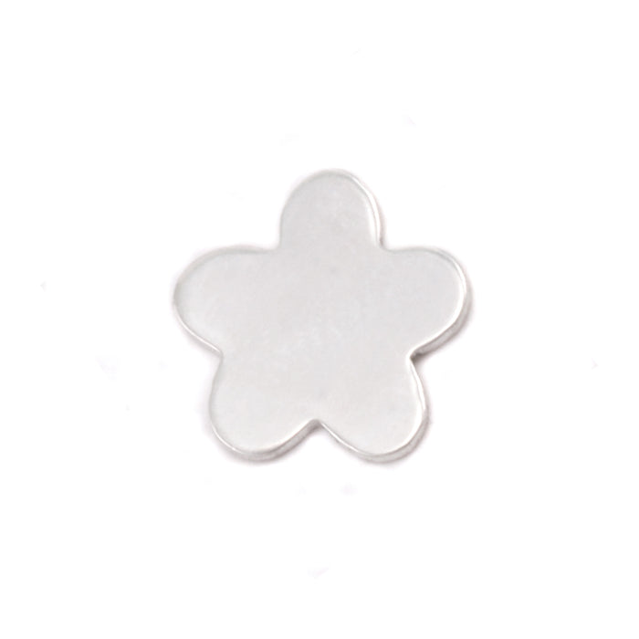 Sterling Silver Flower with 5 Petals Solderable Accent, 8.7mm (.34"), 24 Gauge - Pack of 5