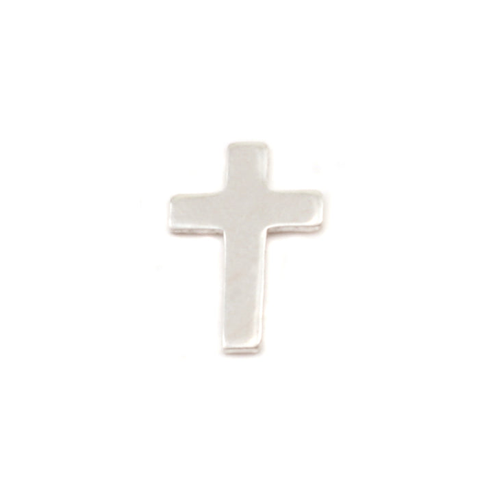 Charms &amp; Solderable Accents Sterling Silver Cross Solderable Accent, 9mm (.35") x 6mm (.24"), 24 Gauge - Pack of 5