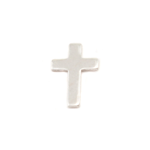 Charms & Solderable Accents Sterling Silver Cross Solderable Accent, 9mm (.35") x 6mm (.24"), 24 Gauge - Pack of 5