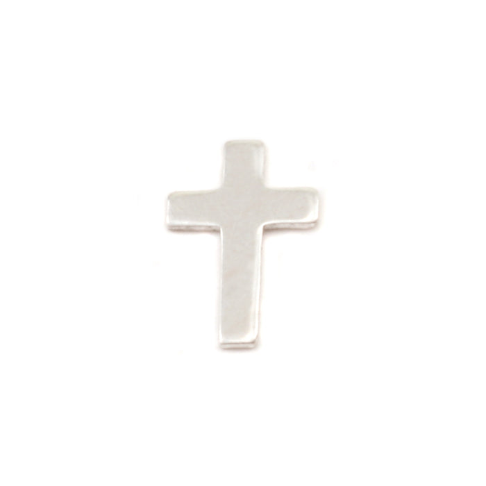 Sterling Silver Cross Solderable Accent, 9mm (.35") x 6mm (.24"), 24 Gauge - Pack of 5