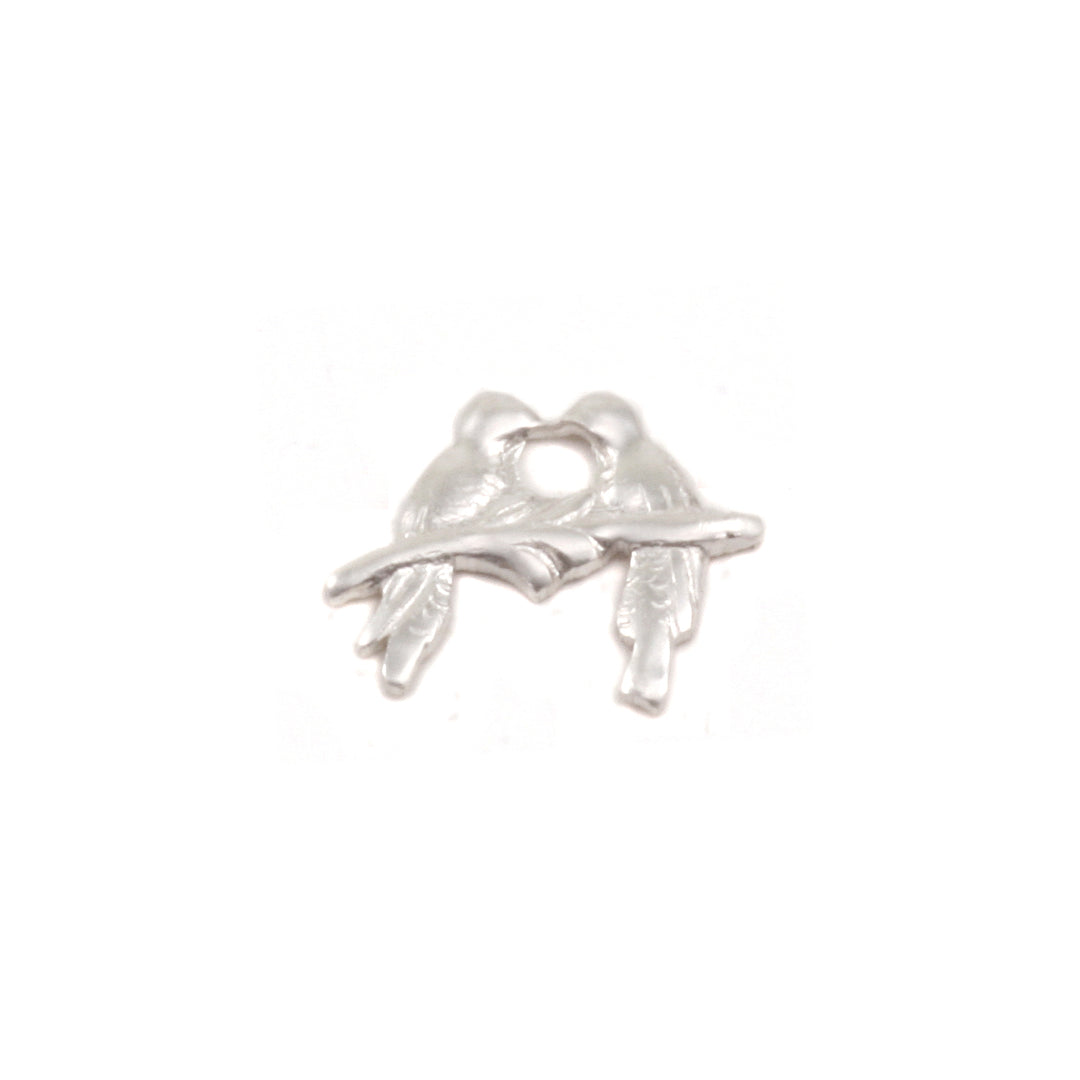 Charms &amp; Solderable Accents Sterling Silver Love Birds Solderable Accent, 8.8mm (.34") x 11mm (.43"), 24g - Pack of 5