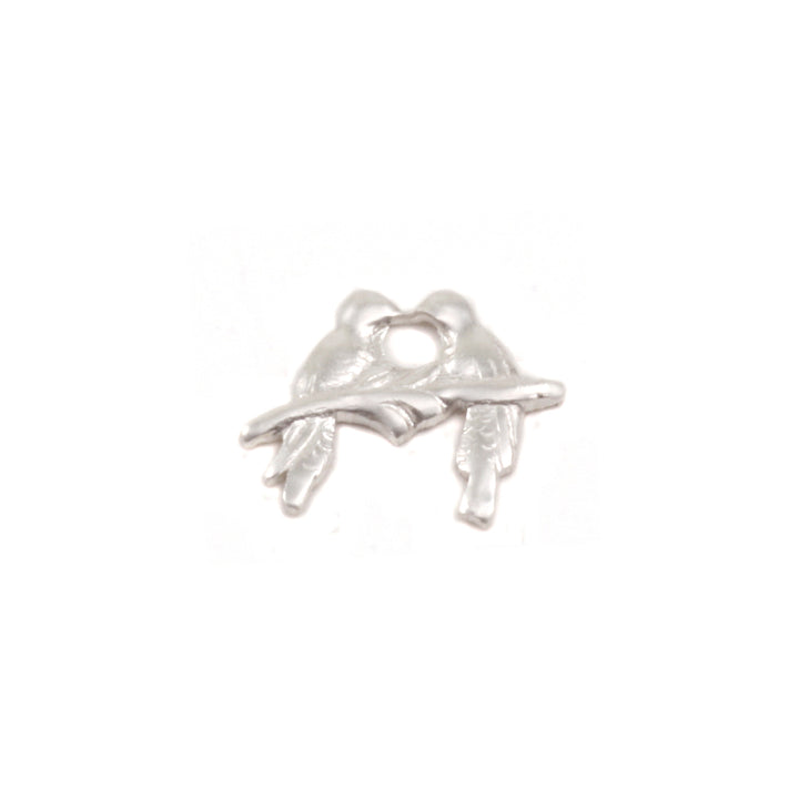 Charms &amp; Solderable Accents Sterling Silver Love Birds Solderable Accent, 8.8mm (.34") x 11mm (.43"), 24g - Pack of 5