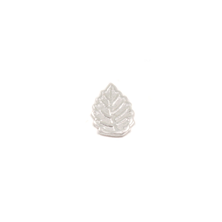 Charms &amp; Solderable Accents Sterling Silver Leaf Solderable Accent, 7.3mm (.28") x 5.1mm (.20"), 24 Gauge - Pack of 5