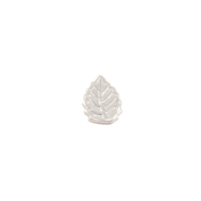 Sterling Silver Leaf Solderable Accent, 7.3mm (.28") x 5.1mm (.20"), 24 Gauge - Pack of 5