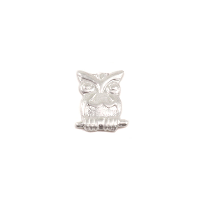 Sterling Silver Owl Solderable Accent, 9mm (.35") x 7mm (.27"), 24 Gauge - Pack of 5