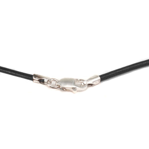 Leather Finished Necklace 1.5mm, 16" Black